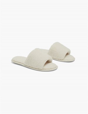 Kapcie Damskie Lane Bryant Faux-Fur Slide Szare | EXS6273NU