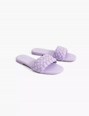 Sandały Do Wsuwania Damskie Lane Bryant Dream Cloud Braided Faux-Leather Fioletowe | WZV7916JR