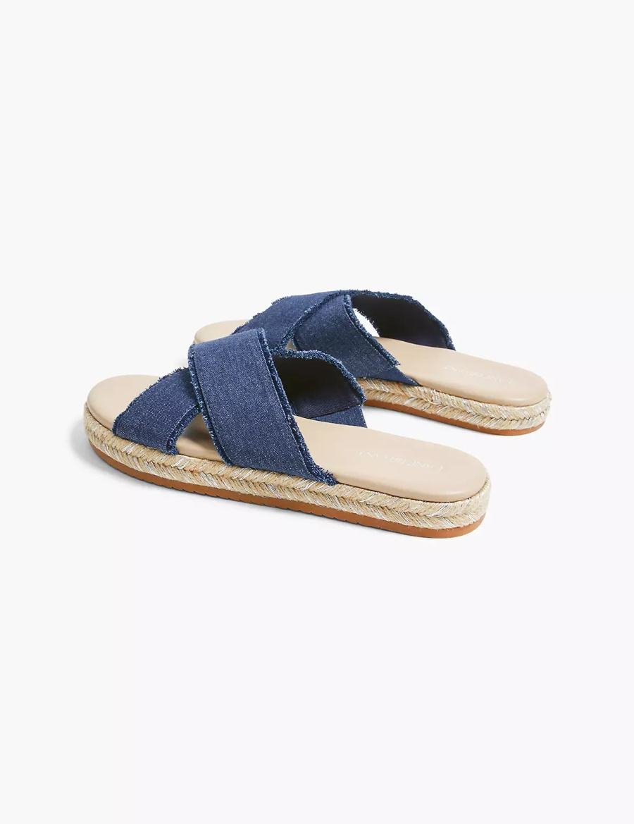 Sandały Do Wsuwania Damskie Lane Bryant Dream Cloud Criss-Cross Espadrille Granatowe | PVP1079HQ