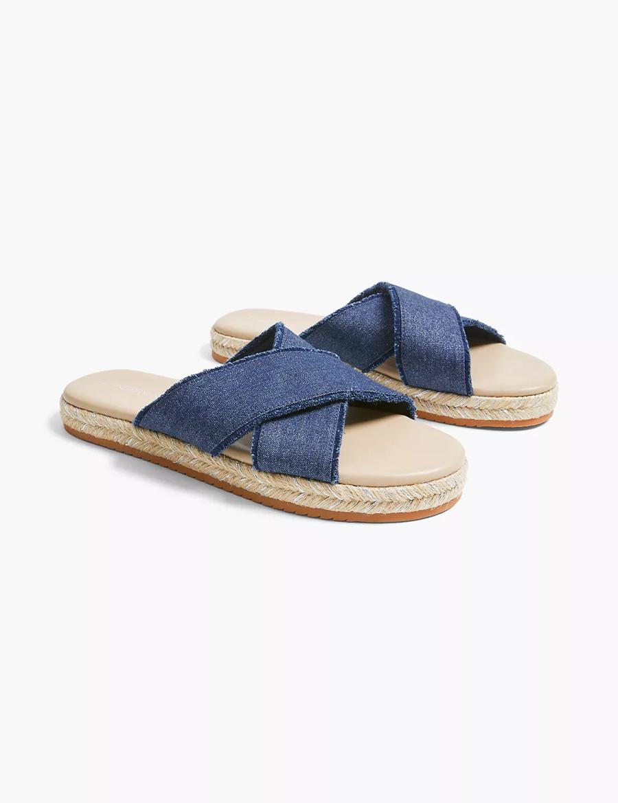 Sandały Do Wsuwania Damskie Lane Bryant Dream Cloud Criss-Cross Espadrille Granatowe | PVP1079HQ