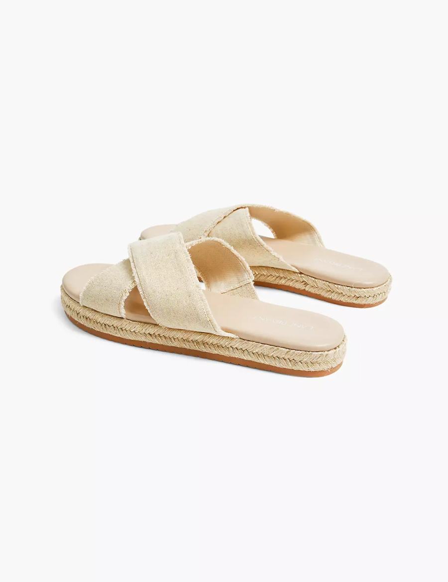 Sandały Do Wsuwania Damskie Lane Bryant Dream Cloud Criss-Cross Espadrille Beżowe | JTQ74100BY