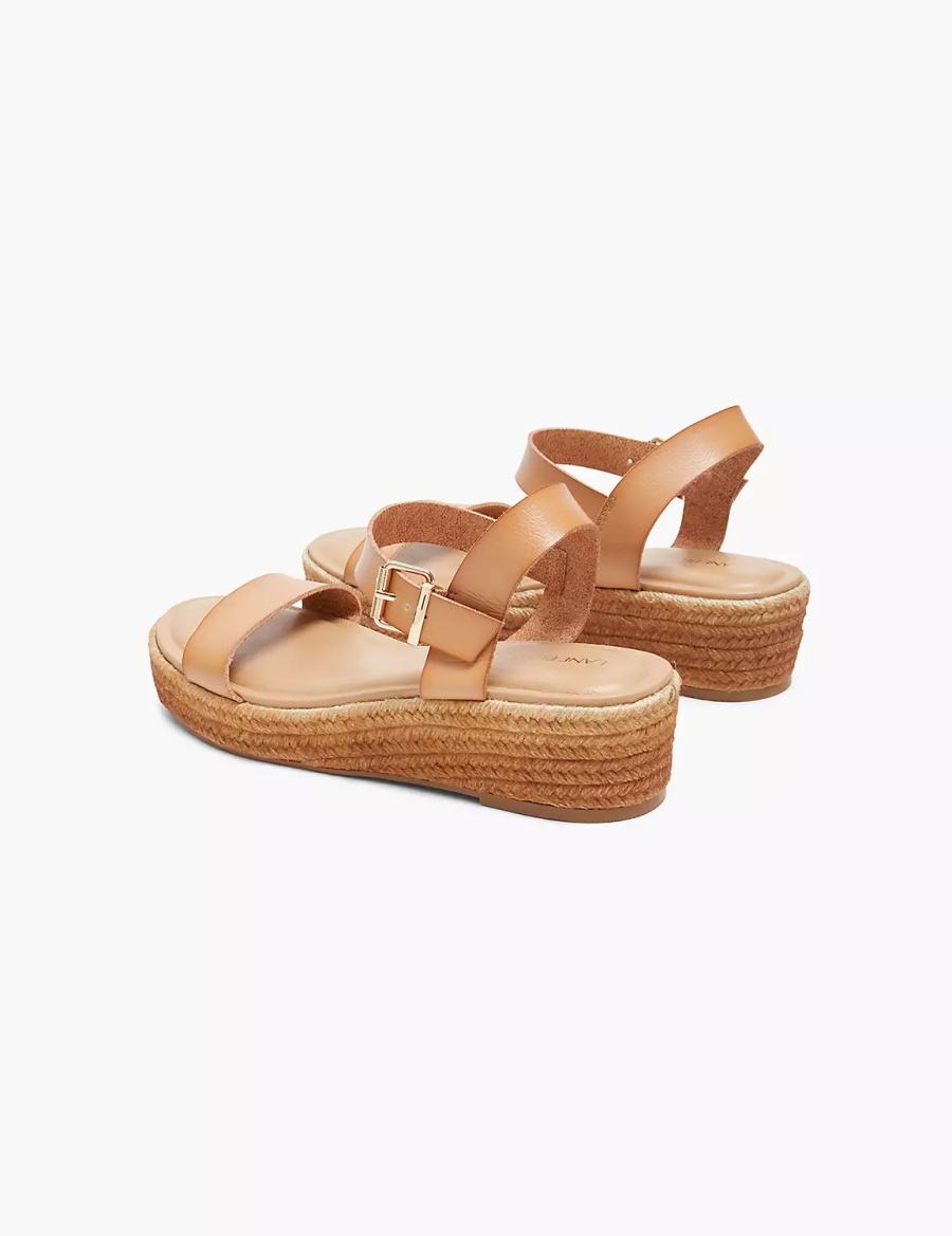 Sandały na Koturnie Damskie Lane Bryant Dream Cloud Single-Strap Ombre Espadrille Brązowe | IUT3957RM