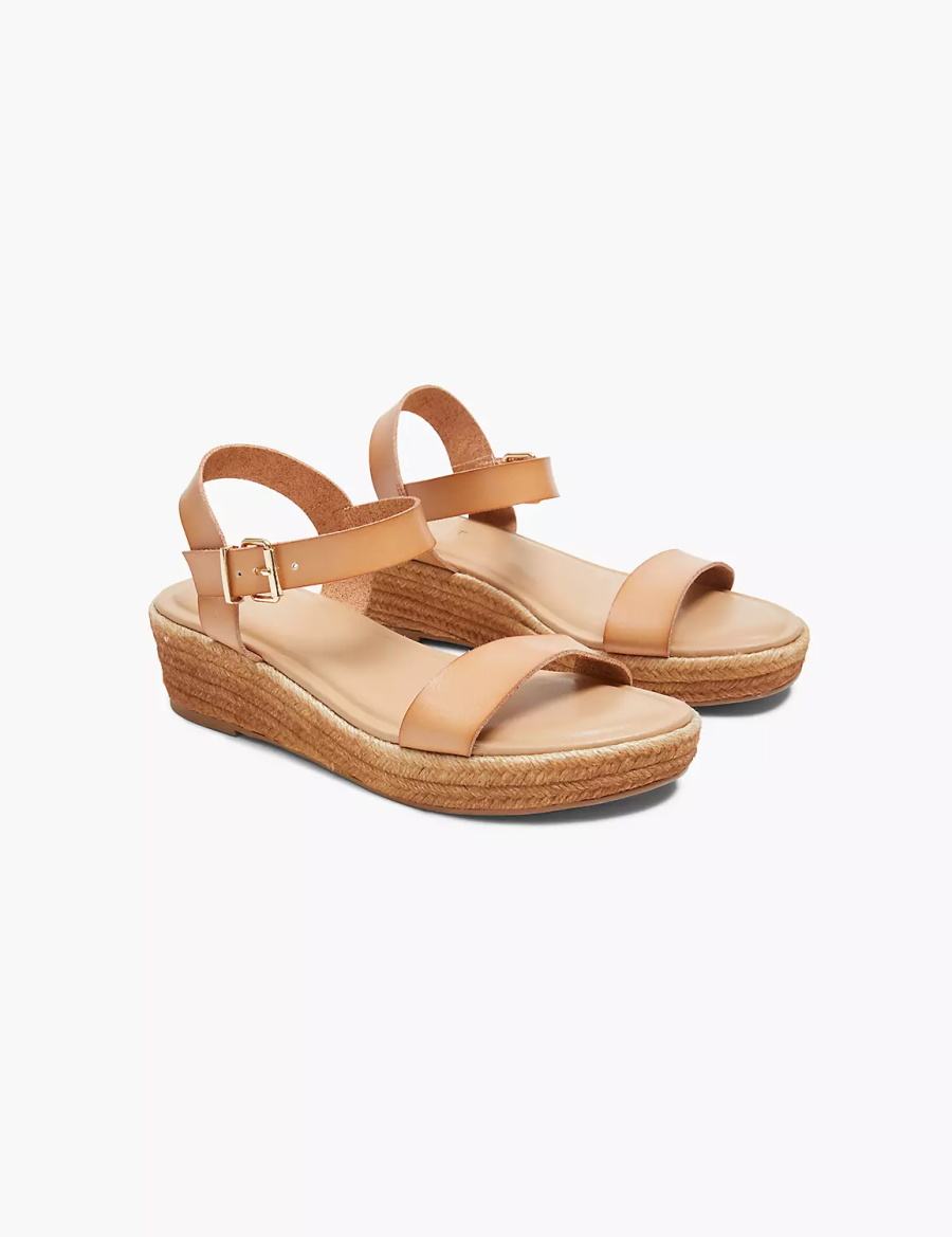 Sandały na Koturnie Damskie Lane Bryant Dream Cloud Single-Strap Ombre Espadrille Brązowe | IUT3957RM